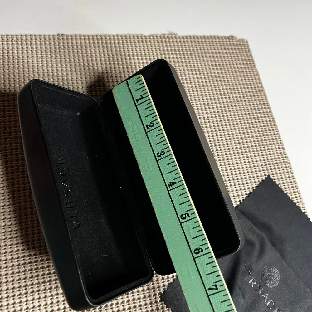 Versace Black Hard Sunglasses Eyeglasses Case and Cleaning Cloth Set